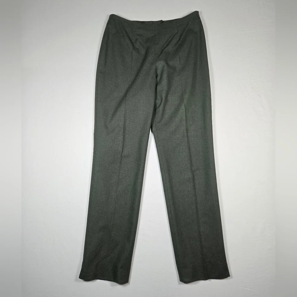 VTG Bogner Sz 10 Long Wool Cashmere Trousers Grey Straight Leg Y2K - Picture 1 of 12